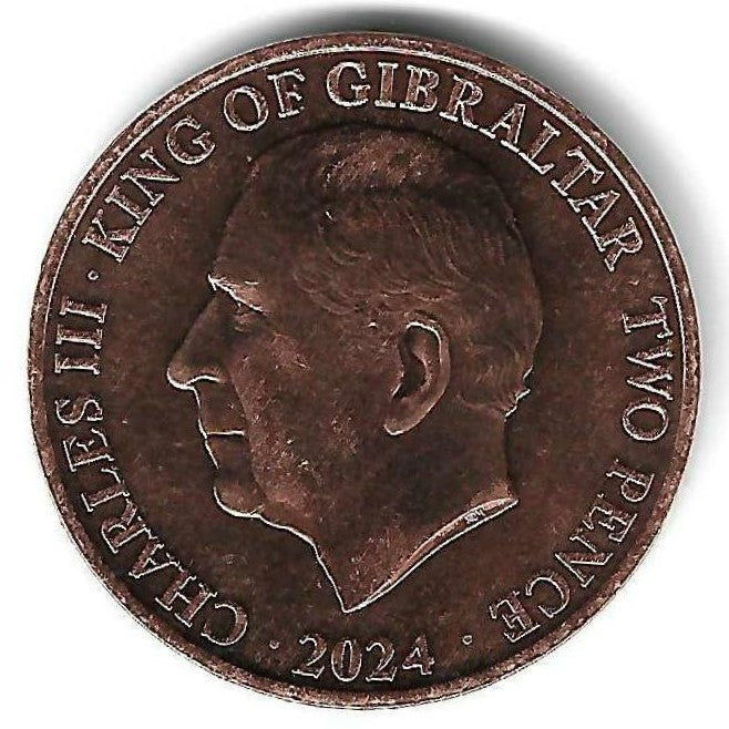 Gibraltar - 2 Pence 2024 (Km# ..) Coroacão