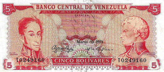 Venezuela - 5 Bolivares 1973 (# 50g)
