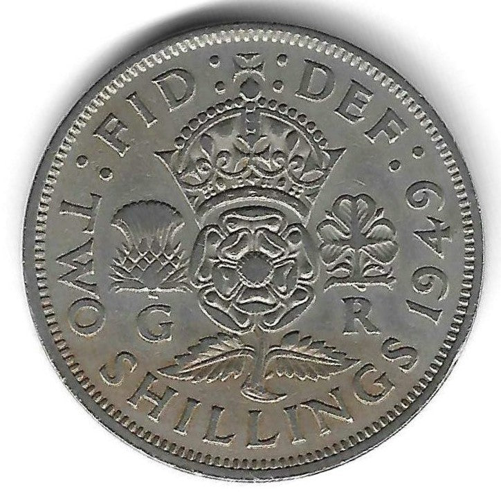 Inglaterra - 2 Shillings 1949 (Km# 878)
