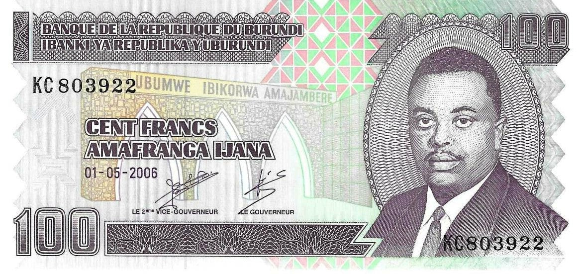 Burundi - 100 Francos 2006 (# 37e)