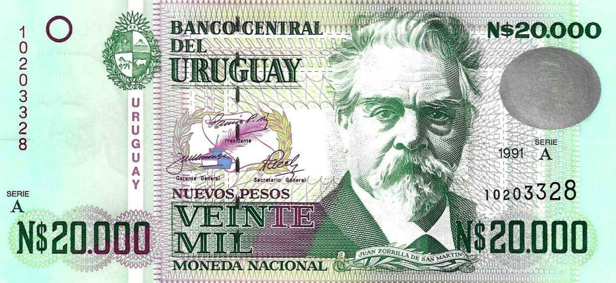 Uruguai - 20000 Novos Pesos 1991 (# 69b)