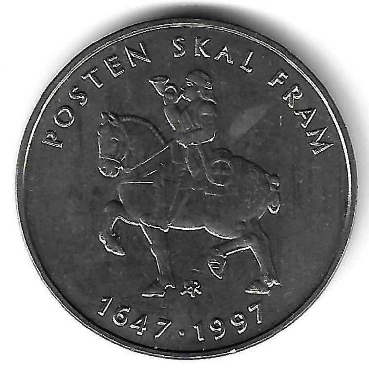Noruega - 5 Kroner 1997 (Km# 461) Serviço postal