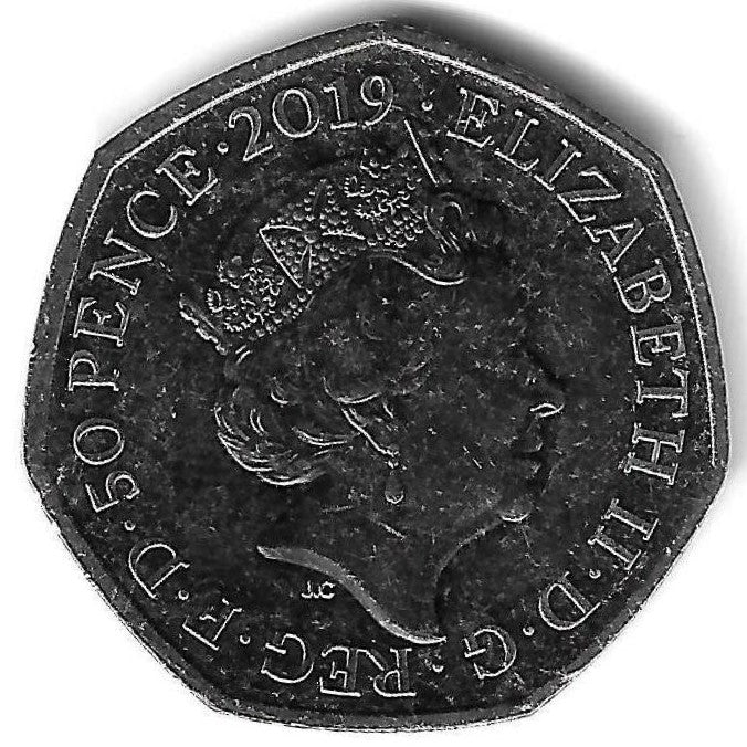 Inglaterra - 50 Pence 2019 (Km# ..) Paddington na Catedral St. Paul