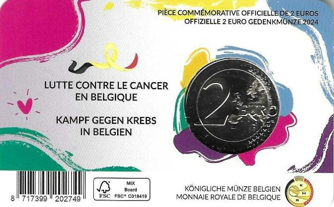 Belgica - 2 Euro 2024 (Km# ..) Luta contra o Cancro