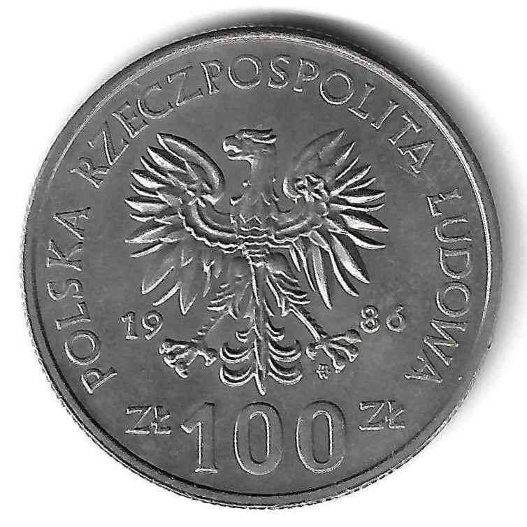 Polonia - 100 Zlotych 1986 (Km# 160) Ladislaus I