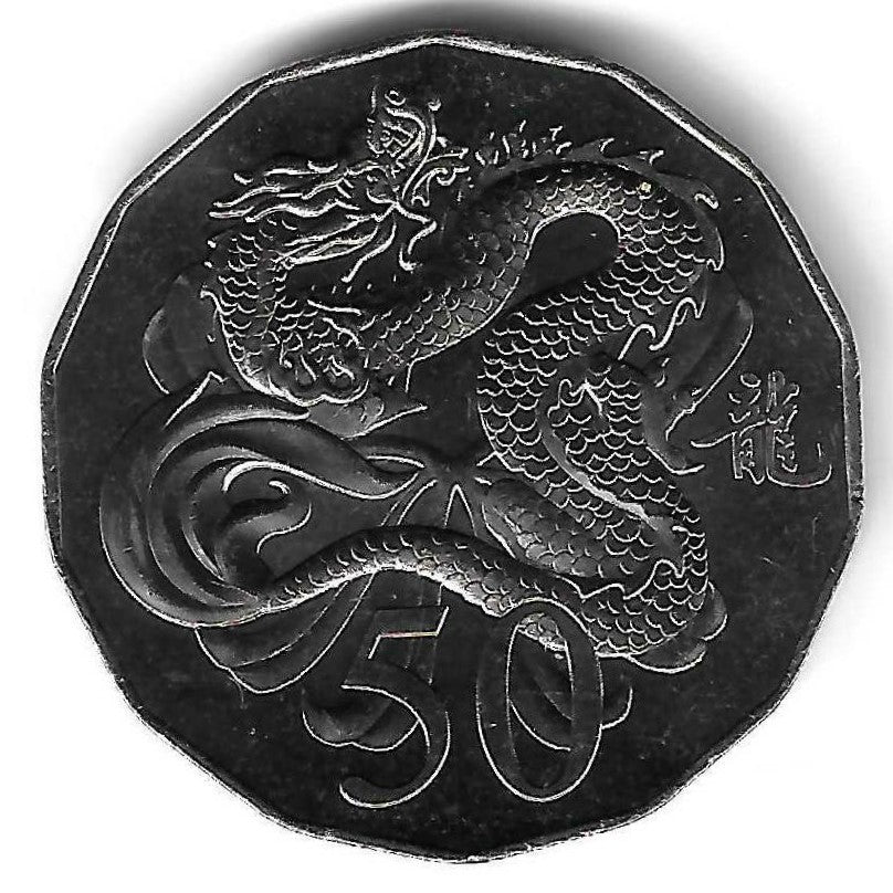 Australia - 50 Centimos 2012 (Km# 2020) Ano Dragão