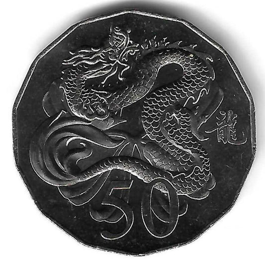 Australia - 50 Centimos 2012 (Km# 2020) Ano Dragão