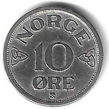 Noruega - 10 Ore 1952 (Km# 396)