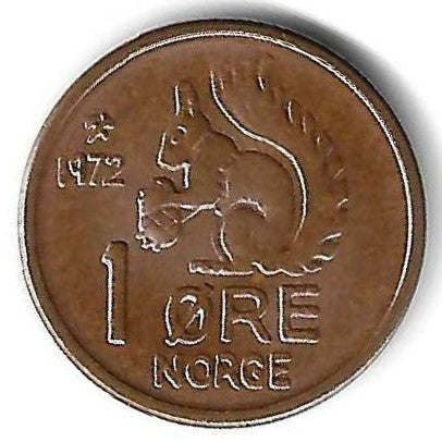 Noruega - 1 Ore 1972 (Km# 403)