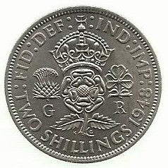 Inglaterra - 2 Shillings 1948 (Km# 865)