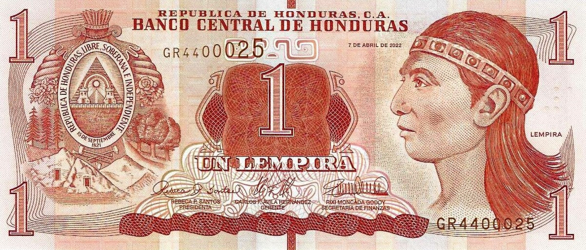 Honduras - 1 Lempira 2022 (# 96e)
