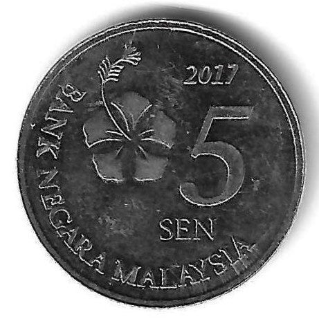 Malasia - 5 Sen 2017 (Km# 201)