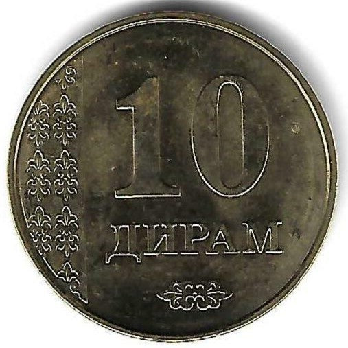 Tajiquistao - 10 Dirhams 2011 (Km# 24)