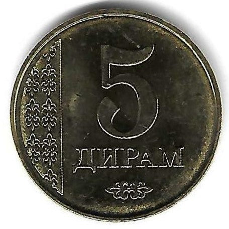 Tajiquistao - 5 Dirhams 2011 (Km# 23)