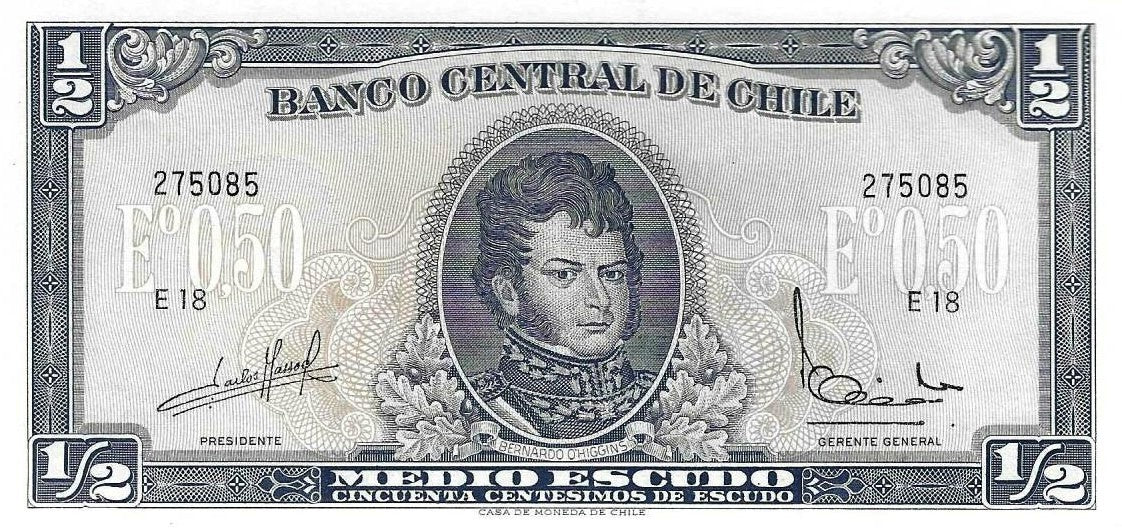 Chile - 1/2 Escudo 1962 (# 134aA)