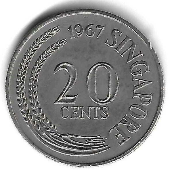 Singapura - 20 Centimos 1967 (Km# 4)