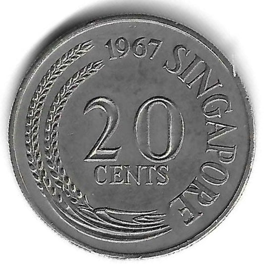 Singapura - 20 Centimos 1967 (Km# 4)
