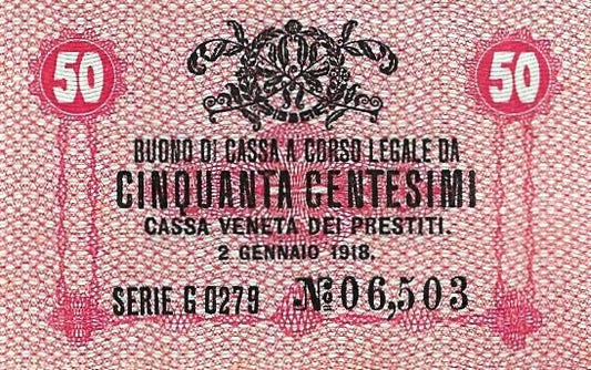 Italia - 50 Centesimos 1918 (# M3)