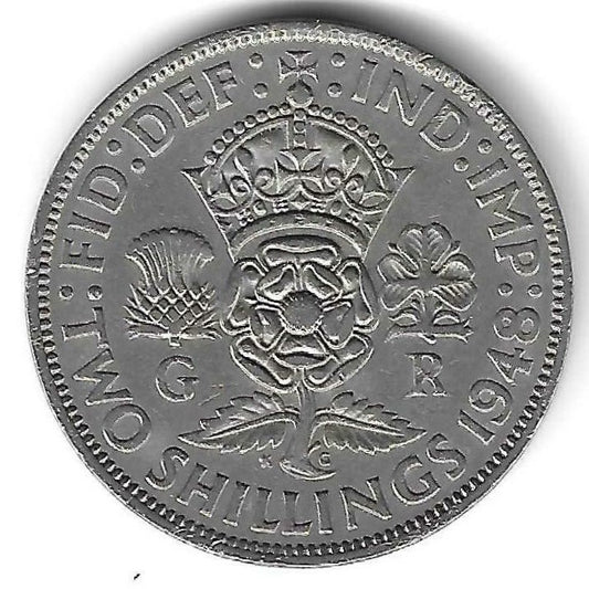 Inglaterra - 2 Shillings 1948 (Km# 865)