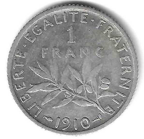 França - 1 Franco 1910 (Km# 844)