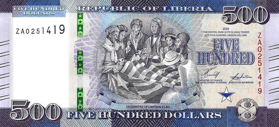 Liberia - 500 Dolares 2024 (# 42)
