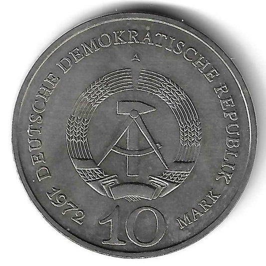 Alemanha - 10 Marcos 1972 (A)(Km# 38) Buchenwald