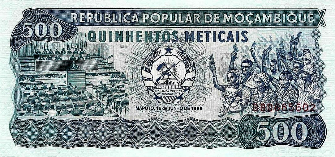 Moçambique - 500 Meticais 1989 (# 131c)
