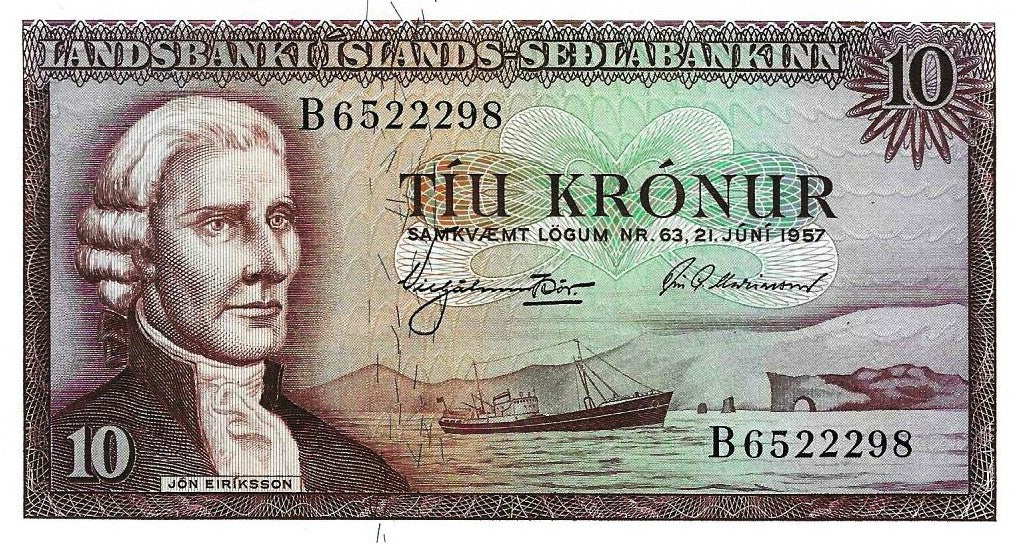 Islandia - 10 Kronur 1957 (# 38b)