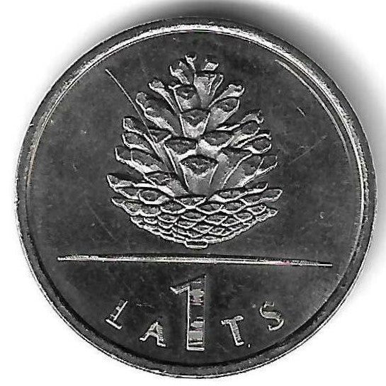 Letonia - 1 Lats 2006 (Km# 74)  Pinecone