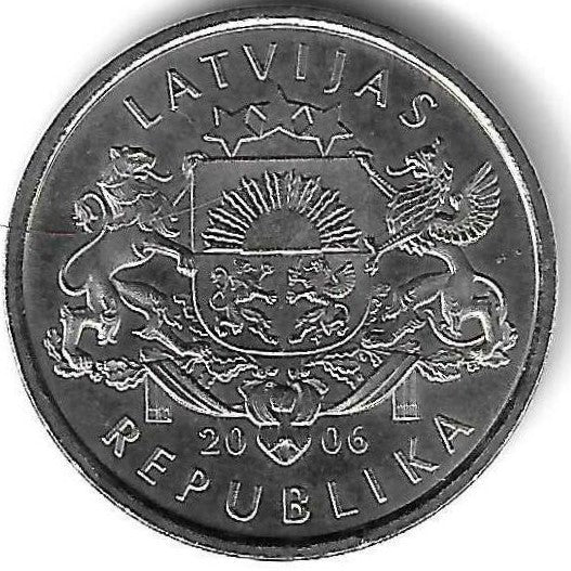 Letonia - 1 Lats 2006 (Km# 74)  Pinecone