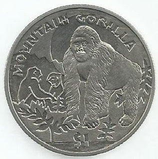 Serra Leoa - 1 Dolar 2011 (Km# 368) Gorila Montanha