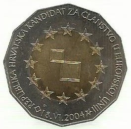 Croacia - 25 Kuna 2004 (Km# 78) Candidato União Europeia