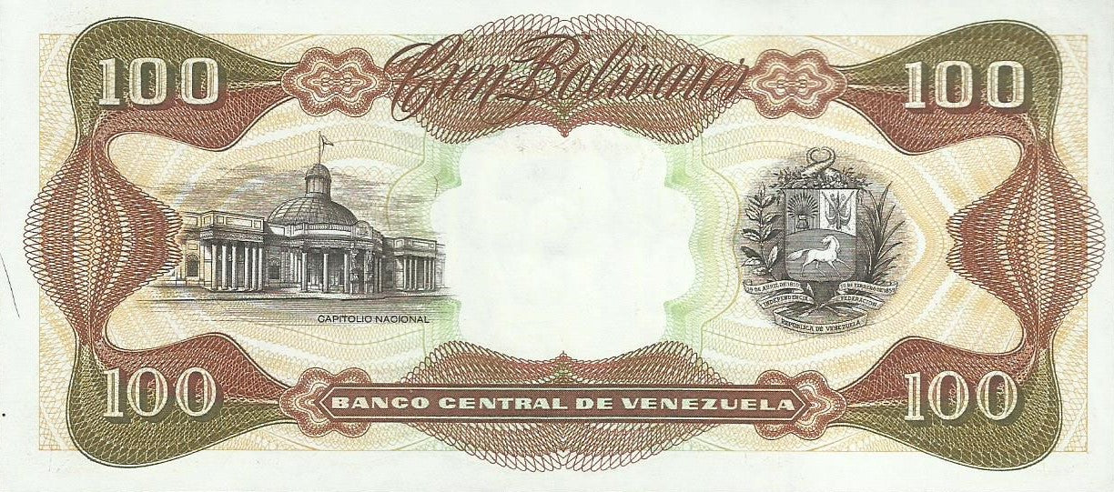 Venezuela - 100 Bolivares 1989 (# 66b)