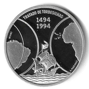 Portugal/Cabo Verde- 1000$00 1994 (Km# 675/26) Tratado Tordesilhas