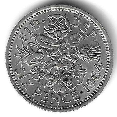 Inglaterra - 6 Pence 1964 (Km 903)