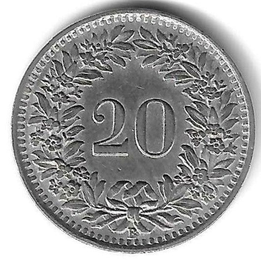 Suiça - 20 Rappen 1947 (Km# 29a)