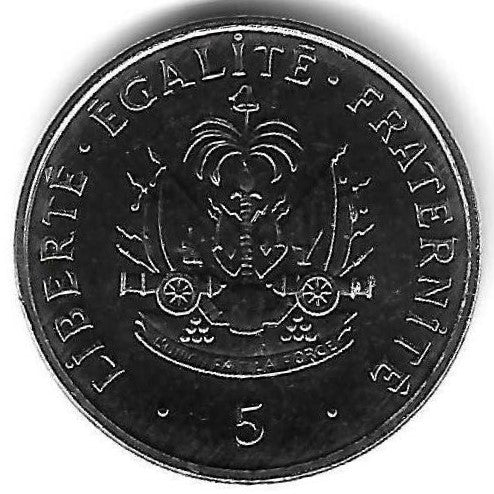 Haiti - 5 Gourdes 1997 (Km# 154)