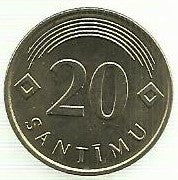 Letónia - 20 Santimu 2009 (Km# 22)