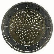 Letonia - 2 Euro 2015 (Km# 173) Pres. Uniao Europeia