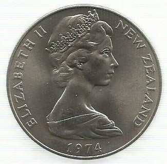 Nova Zelandia - 1 Dolar 1974 (Km# 44) Jogos Commonwelth