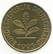 Alemanha - 10 Pfennig 1993 (F)(Km# 108)