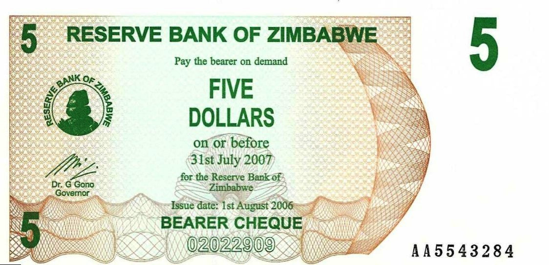 Zimbabwe - 5 Dolares 2006 (# 38)