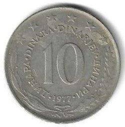 Jugoslavia - 10 Dinara 1977 (Km# 62)