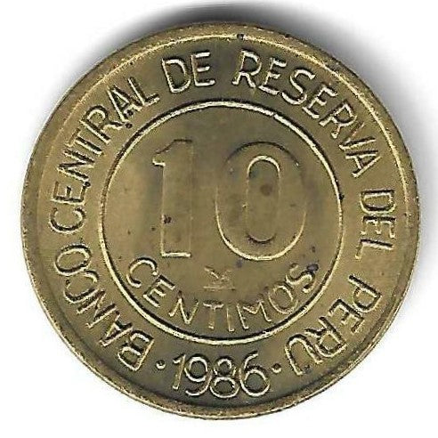 Peru - 10 Centimos 1986 (Km# 293)