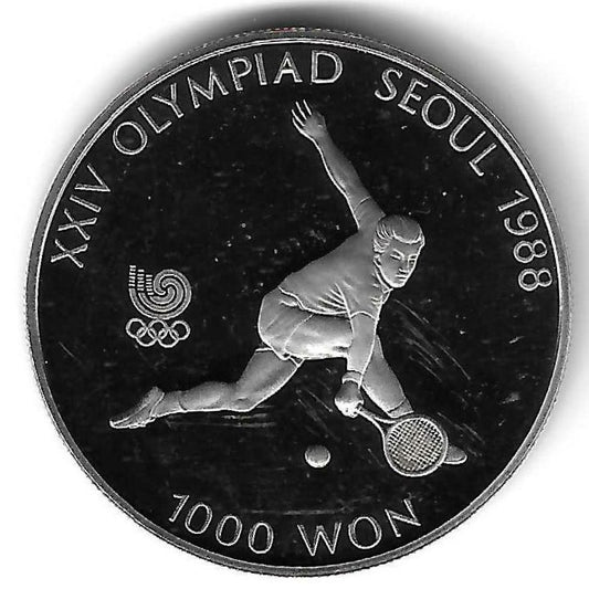 Coreia Sul - 1000 Won 1987 (Km# 47) Tenis