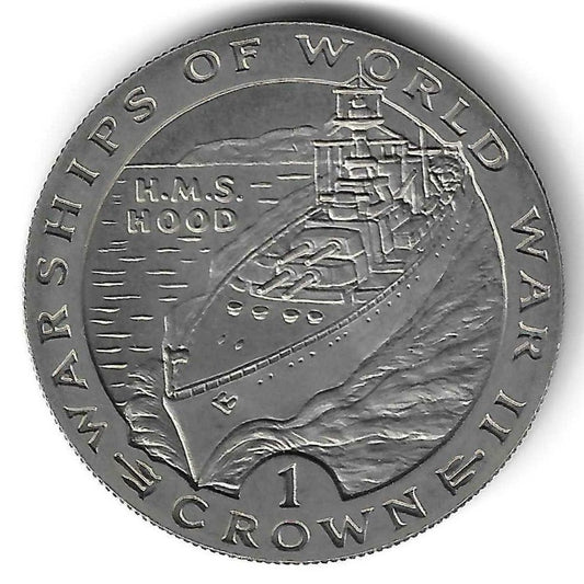 Gibraltar - 1 Crown 1993 (Km# 118) H.M.S. Hood