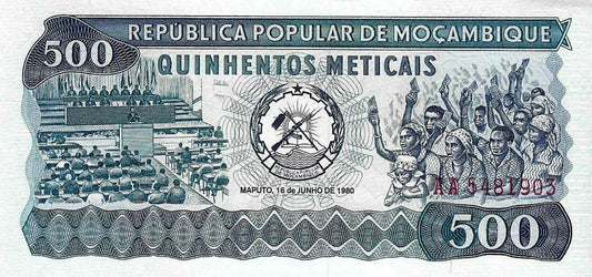 Moçambique - 500 Meticais 1980 (# 127)