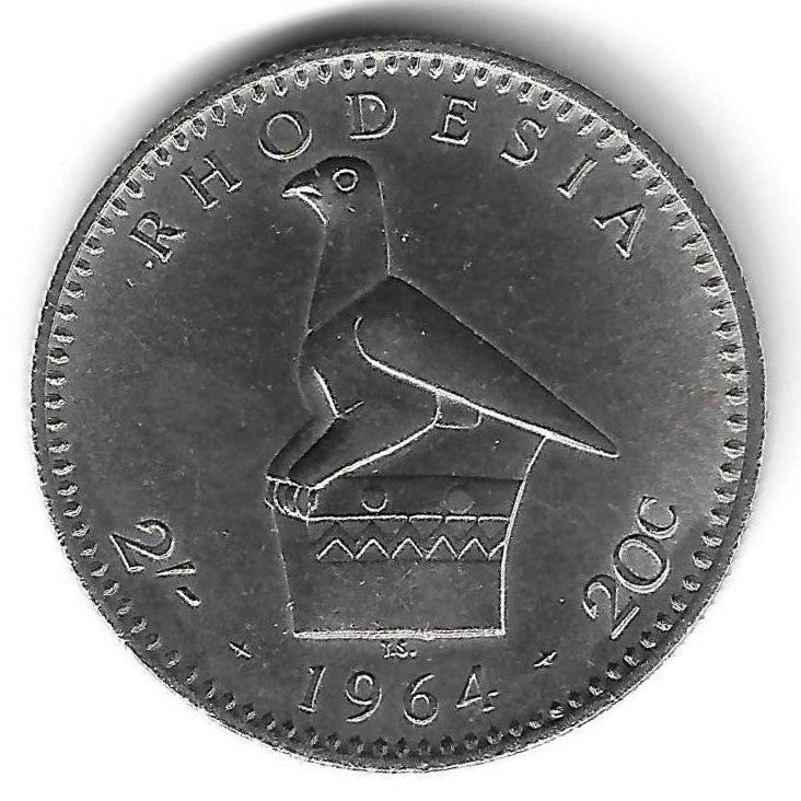 Rodesia - 20 Centimos 1964 (Km#3)