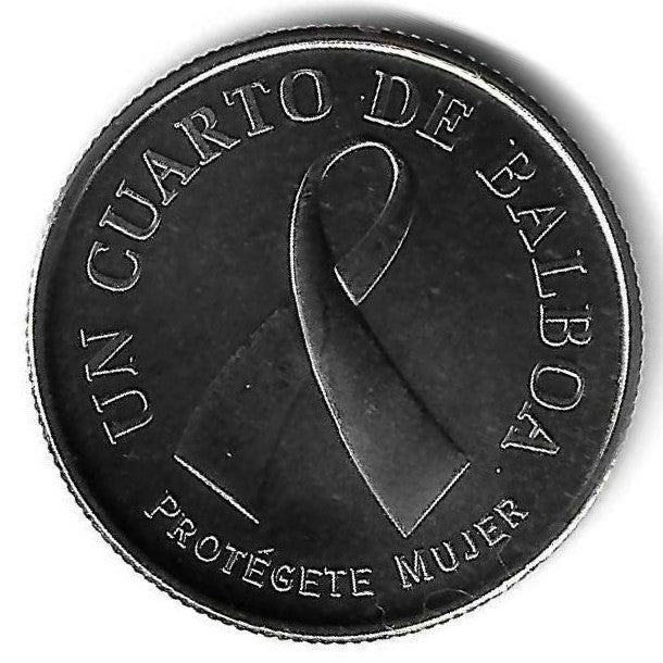 Panama - 1/4 Balboa 2008 (Km# 137.1) Sensibilizacao para o Cancro da Mama