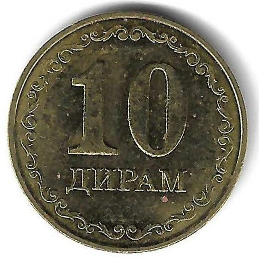 Tajiquistão - 10 Diram 2020 (Km# 53)